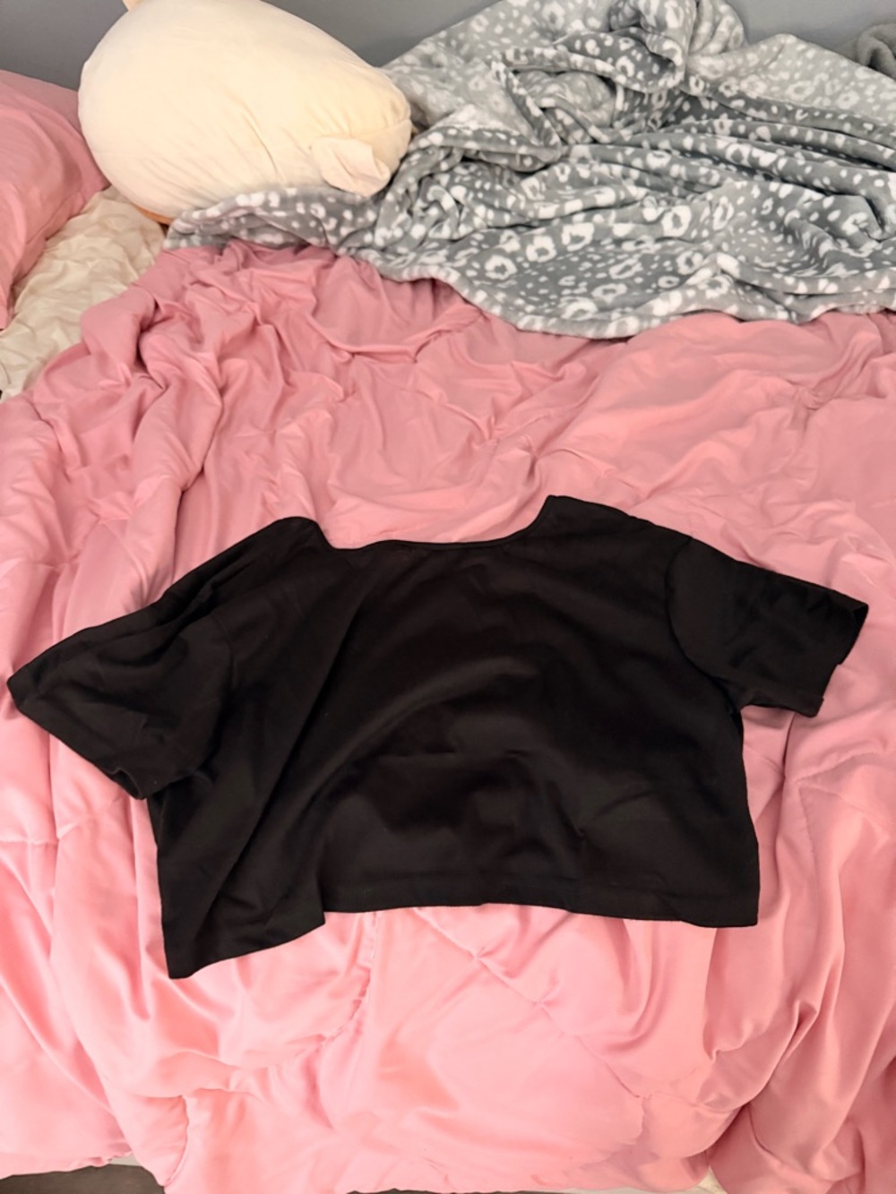 Black Cropped Women's Tee - Classic Short Sleeve Top